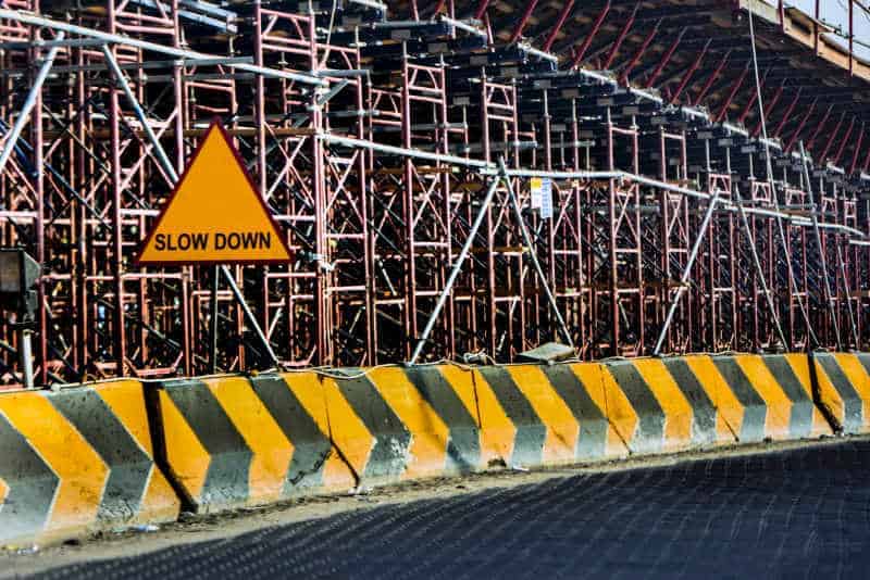 Construction and a yield sign