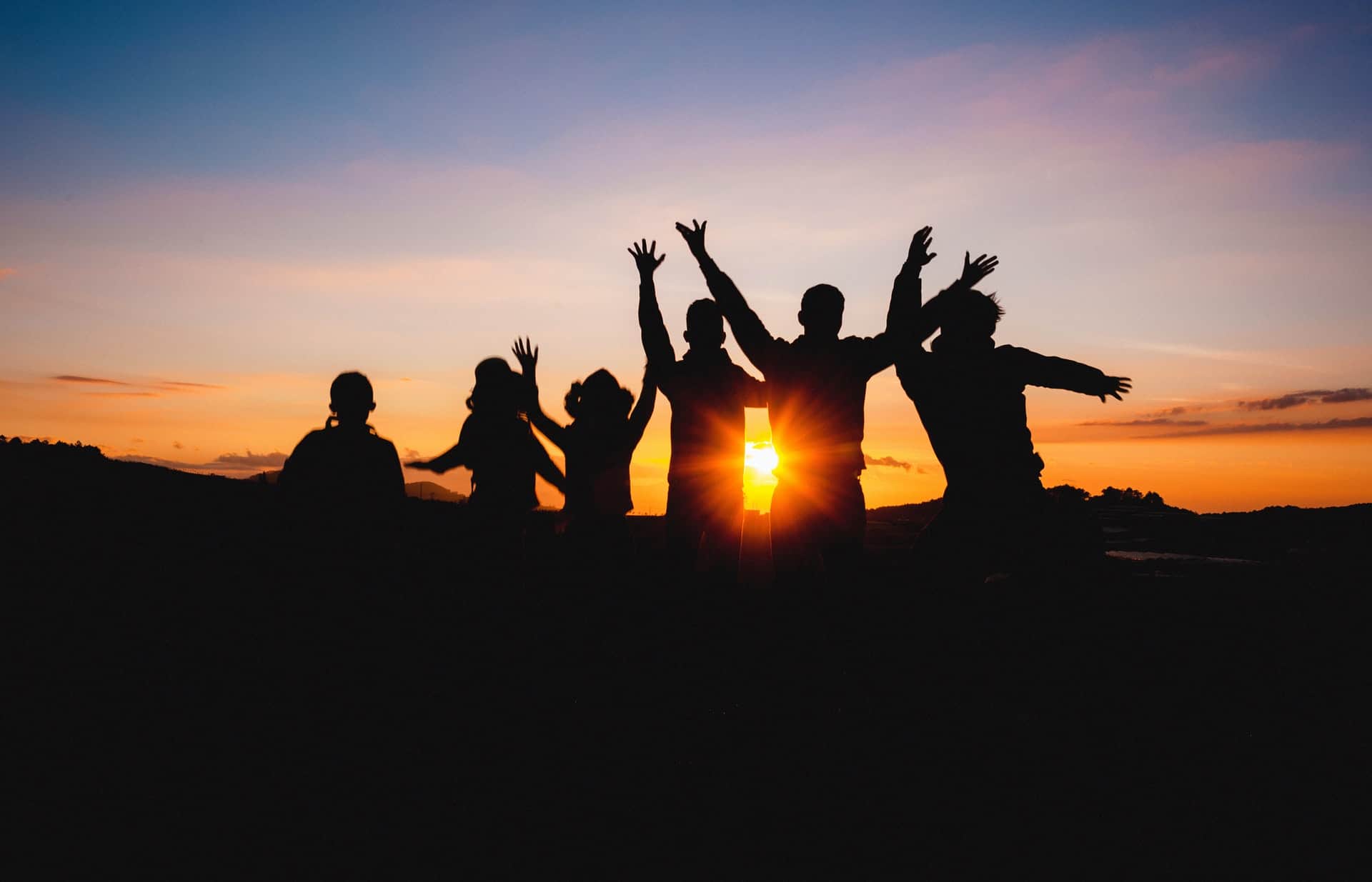 Team Photo in Sunset