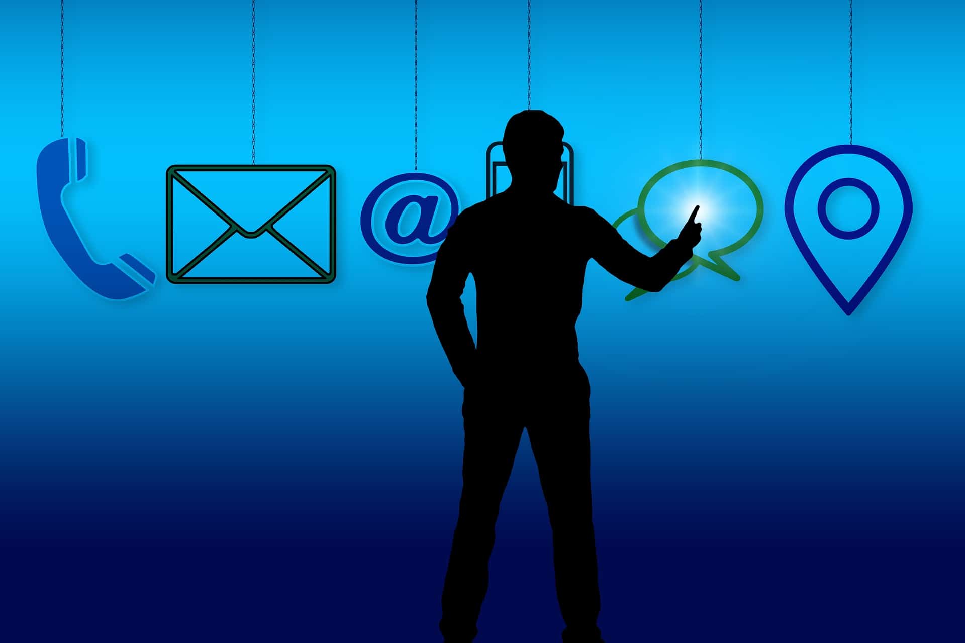 Man selecting "Texting" as his choice of communication.