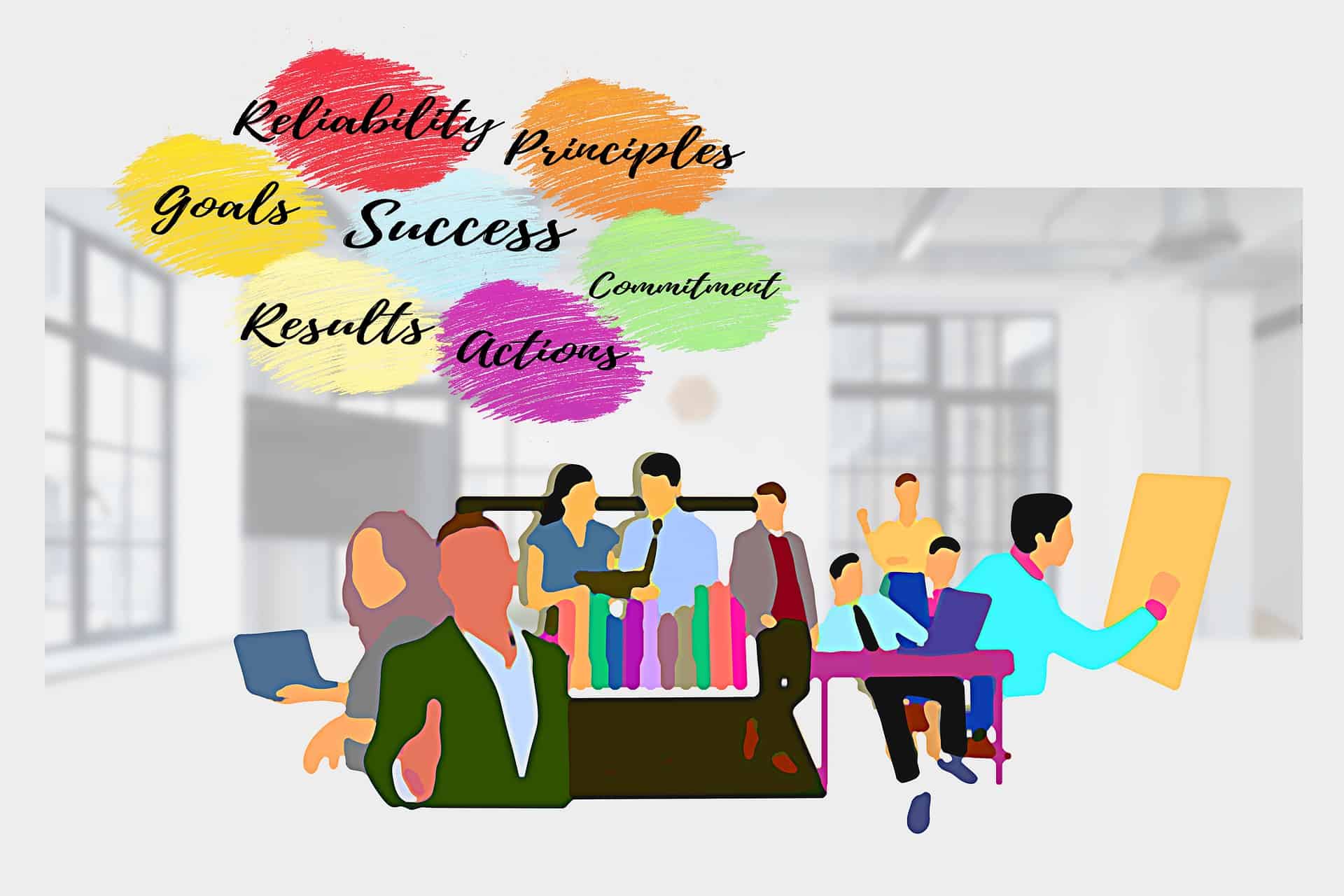Business conference going over action plan for success